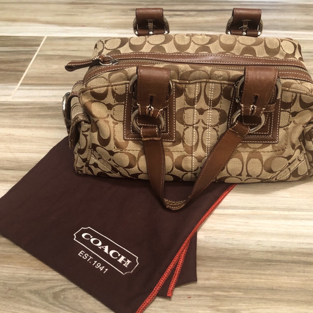 Coach Signature Print Satchel